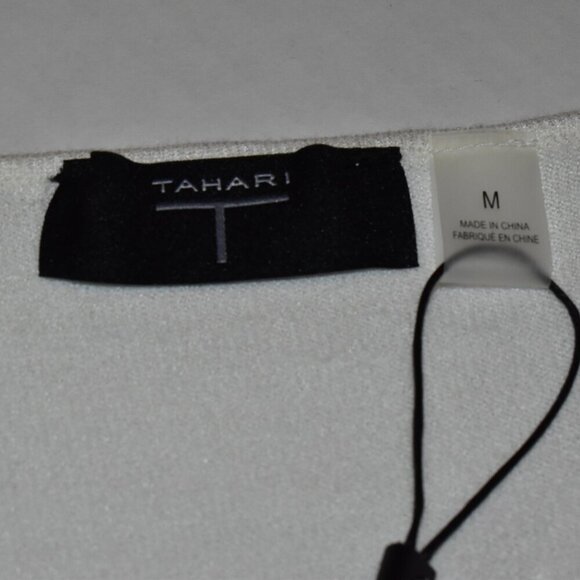 Tahari Viscose Blend V Neck Pullover Sweater Off White Size M - Picture 3 of 14